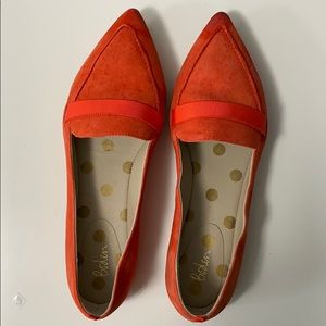 Boden orange suede flats size 40 1/2